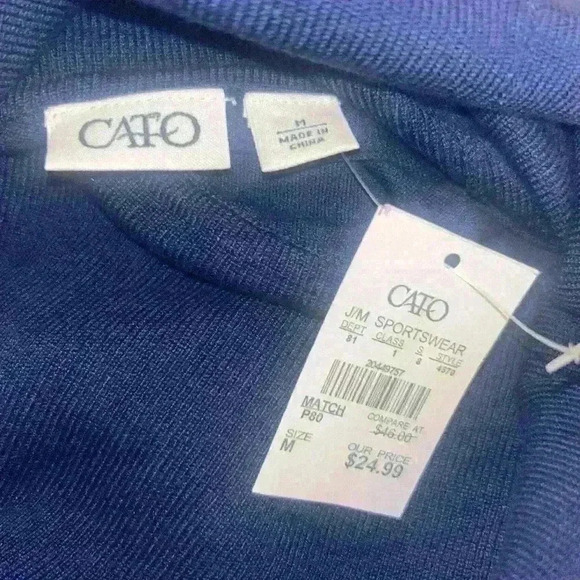 Cato Women’s Sweater Tunic Cowl Neck Buckle Blue Size Medium - Picture 4 of 4